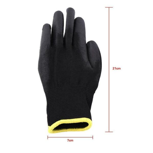 

disposable gloves nylon pu palm coated protective work anti-static for precise assembling