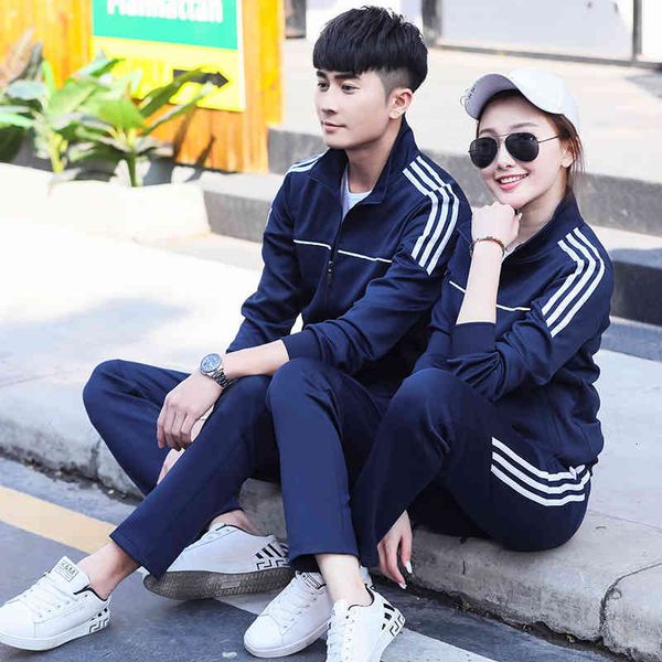 

tracksuits couple sports suit men's spring and autumn women's large long sleeve leisure sportswear student fitness running college, Gray