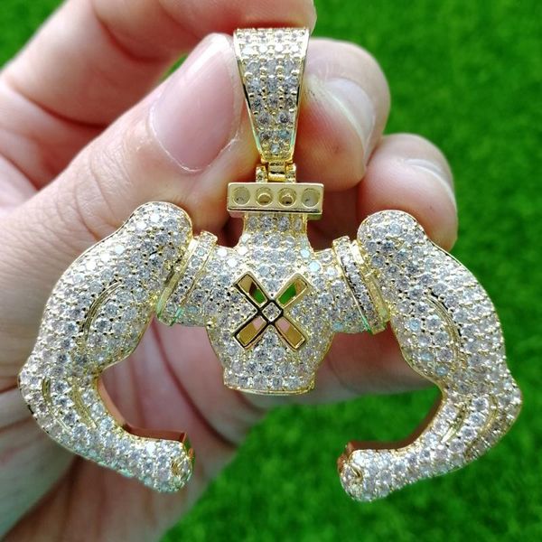 

pendant necklaces men's iced jewelry muscle pectorales shape pendants hip hop necklace party gift cn153, Silver