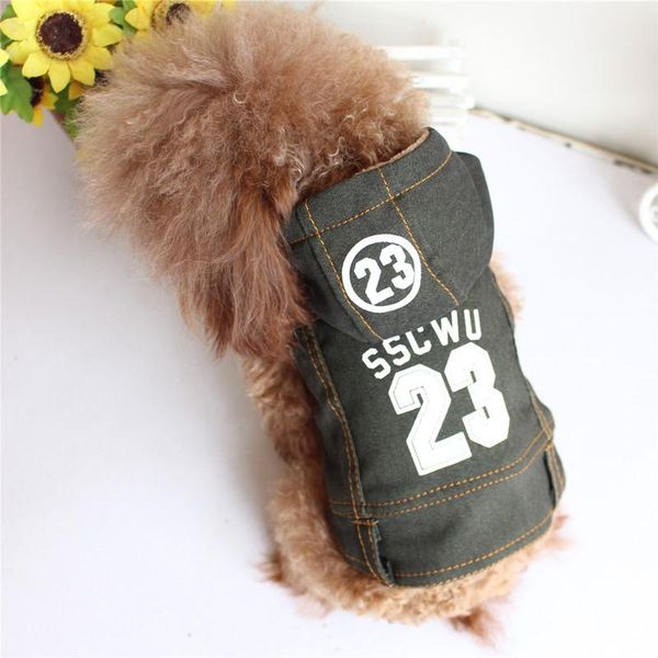 

dog apparel clothes printed denim 2021 vest pet spring summer bichon teddy autumn winter jacket clothing for