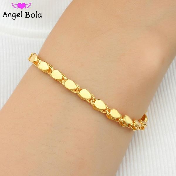 

link, chain muslim 5*7mm/6*4mm wide fashion women's party birthday wedding gift vintage drop-shaped gold pendant bracelet high-end jewe, Black