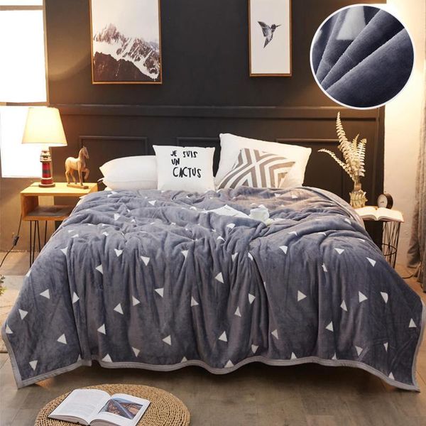 Pelliccia Peluche Divano Coperta Flanella Pile Copertine nordiche Getta TV Lenzuola a righe geometriche Coppia invernale Trapunta da letto 230X250 Copriletto Coperte