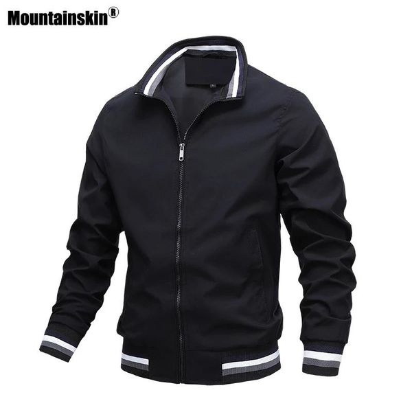 

men's jackets mountainskin bomber jacket autumn mens casual slim fit windproof fashion stand collar windbreaker male mt069, Black;brown