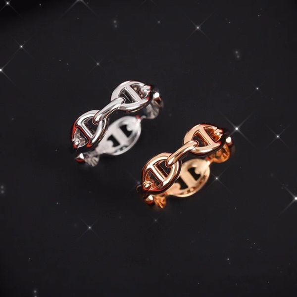 

ring emma's naked pig nose chain lock s925 silver original for men and women