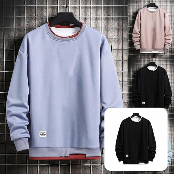

men's sweaters loose simple long sleeve soft sweatshirt casual men pullover for home, White;black