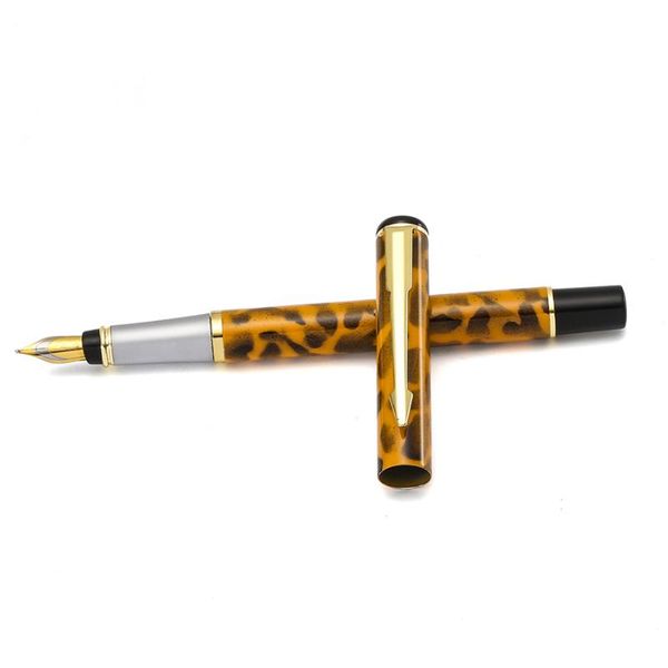 

baoer [brilliant] fountain pen, leopard pattern gilding barrel, gold arrow clip, medium nib, office school student gift a6260 pens