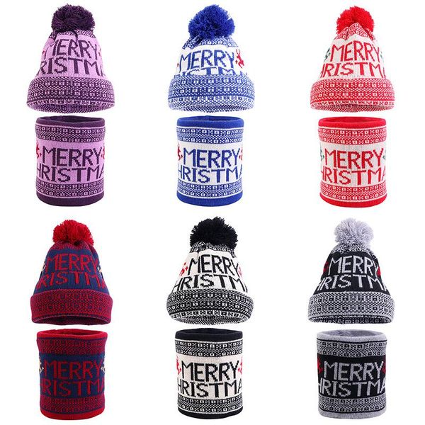 

berets 2pcs casual keep warm beanie cap elastic tube neck warmer scarf high collar scarves christmas outdoor accessories, Blue;gray