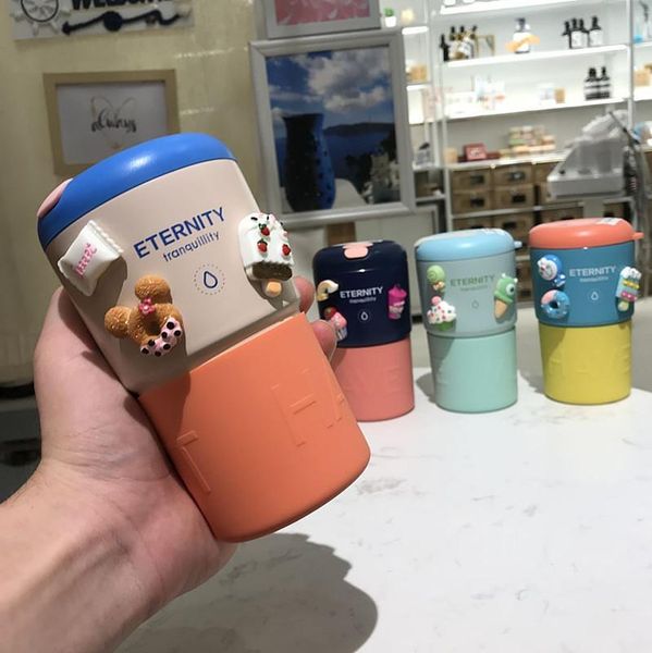 

water bottles creative cute fashion girl heart stainless steel with straw insulated mug student portable coffee cup kawaii bottle