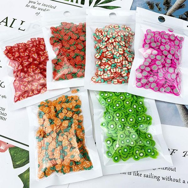 

nail art decorations 12g 3d fruit mix designs tiny fruits slices polymer clay diy beauty stickers about 400-800pcs, Silver;gold