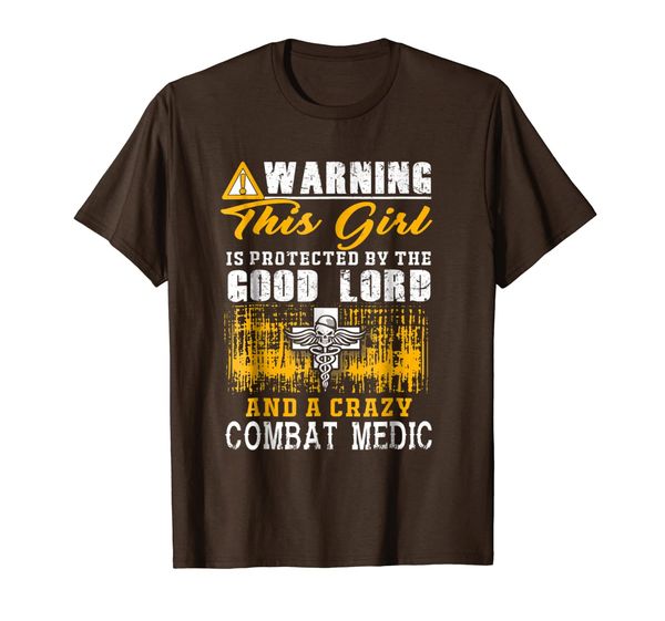 

combat medic tshirt, warning this girl is protected by the g, White;black