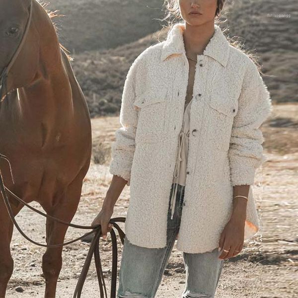 

women's jackets autumn winter turn down collar outerwear female long sleeve casual pockets patchwork jacket solid warm streetwear loose, Black;brown