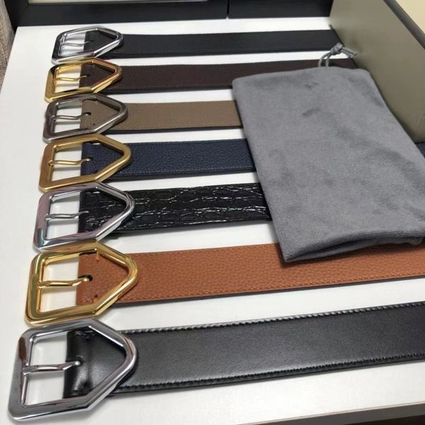 

tom belt luxury designer 3a+ men women genuine leather tom belts fashion wholesale clothing accessories business waistband big buckle with b, Black;brown