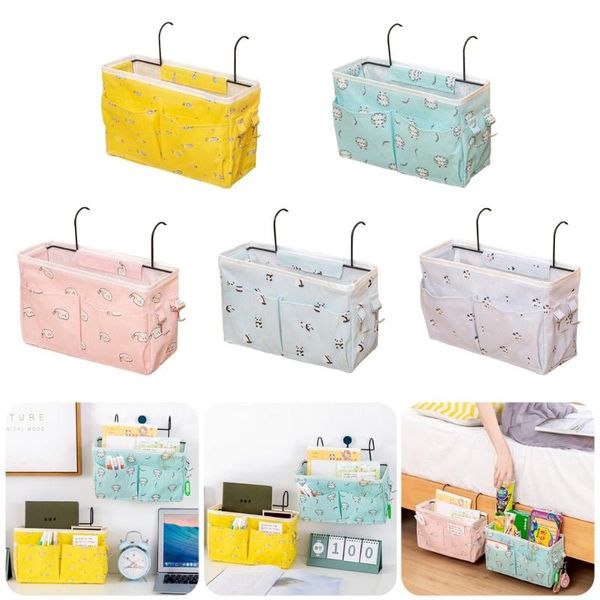 

storage bags bedside organizer multifunctional hanging caddy for remote control phone, pen