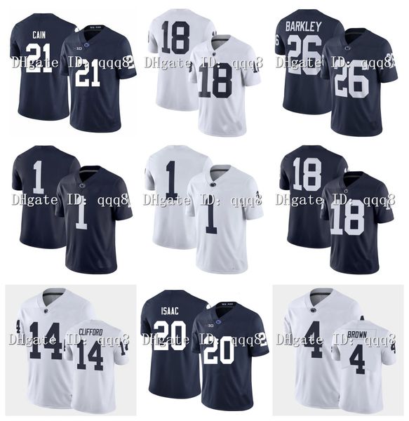 

penn state nittany football jersey sean clifford jahan dotson saquon barkley devyn ford pat freiermuth lamont wade brandon smith adisa isaac, Black;red