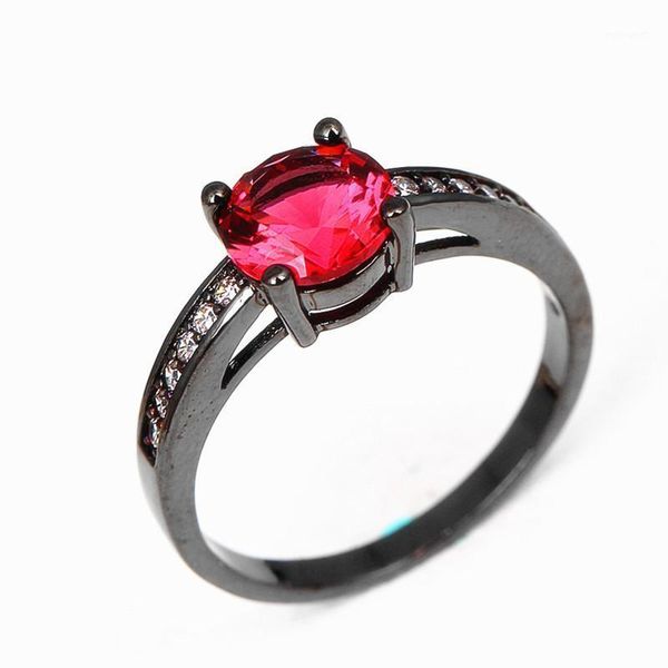 

wedding rings 1pcs punk round blue green red white zirconia for woman black gold fashion finger jewelry size6 7 8 9 10 jp1, Slivery;golden