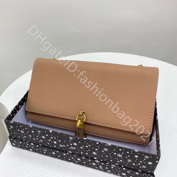 

shoulder tassel chain caviar soft wallets fashion cross body women letter square lady plain popular handbags hasp bag leather purse totes fl, Red;black