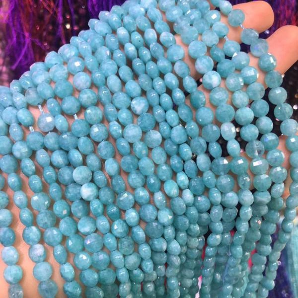 

other natural stone gem oblate blue amazonite beaded handmade crafts diy retro party necklace bracelet anklet jewelry gift making