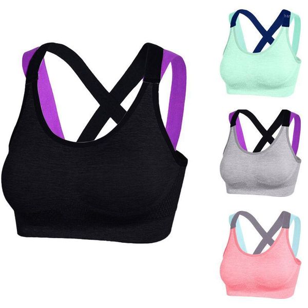 

women's high impact wireless sports bra adjustable racer back compression non padded underwear running workout lingerie bras yoga outfi