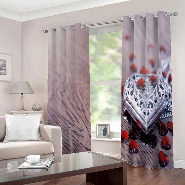 

curtain & drapes custom large curtains 3d diamonds love jewelry for bedroom living room creative po blackout sets 2 panels with hooks