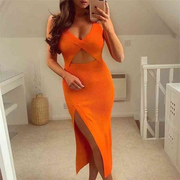 

women knit dress vintage midi long v-neck knitted hollow suspender plus size robe femme es 210524, Black;gray
