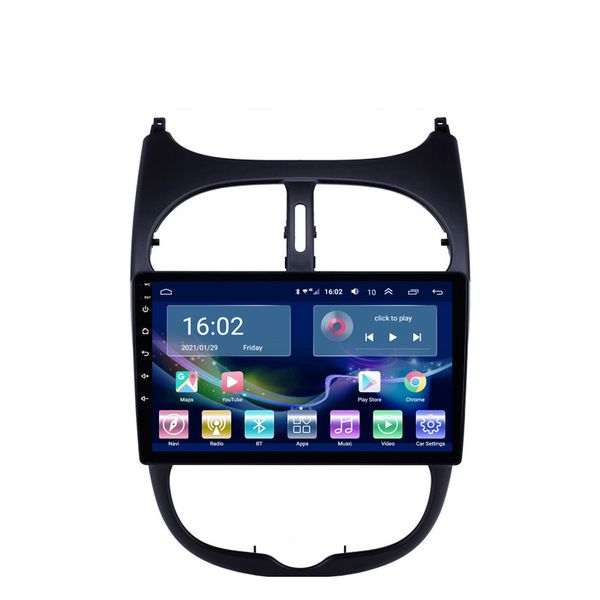 Video Çalar Navigasyon Multimedya Araba Radyo Peugeot 206 2-DIN Android Stereo-Head Ünitesi