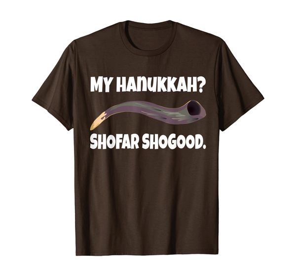 

my hanukkah shofar shogood funny jewish t-shirt, White;black