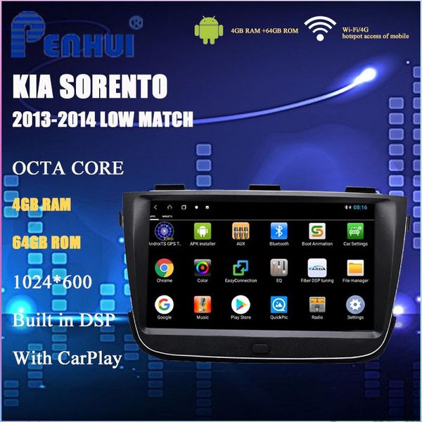 

car dvd gps for kia sorento (low match) 2013-2014 radio multimedia video player navigation android 10.0 double din 5.0