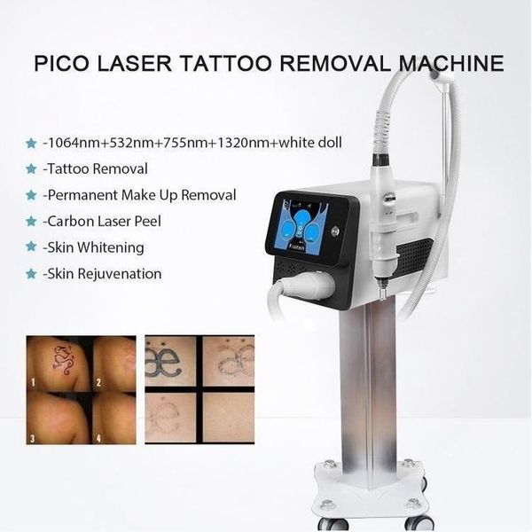 2021 Pico Laser Tatuagem Remoção Dispositivo Portátil Picotech System PMU Sobrancelhas Remova a máquina de rejuvenescimento facial da descascamento do carbono para o uso do salão de beleza