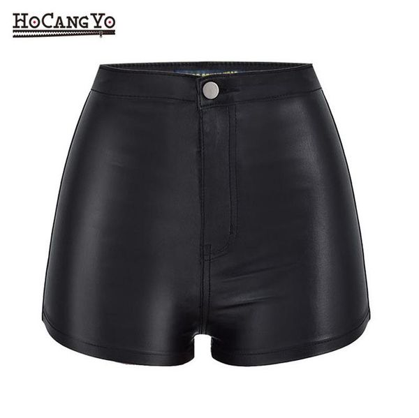 

women's jeans women high waist pu leather shorts super elastic faux coated short night club style skinny, Blue