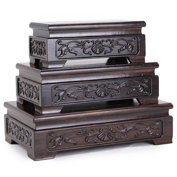 

other home decor oriental furniture chinese rosewood solid mahagony wood display stand wooden base rectangle rectangular shape pedestal with