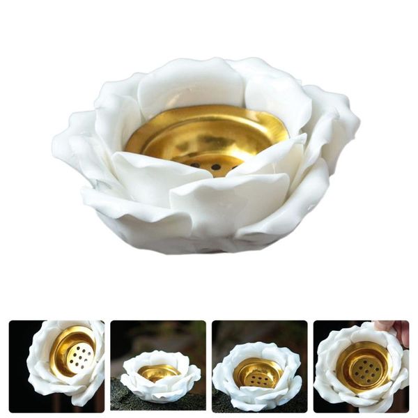 

candle holders 1pc elegant home decorative candlestick hand-squeezed ceramic flower candleholder