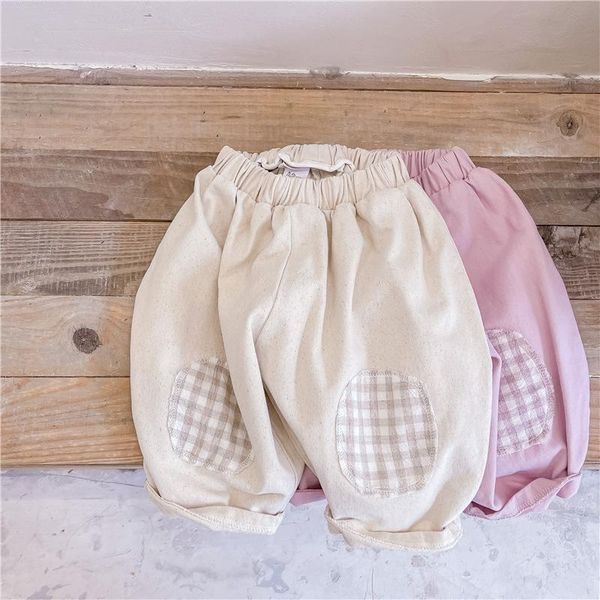 

trousers hayana 2021 autumn girls pants korean patch washed cotton harem, Blue