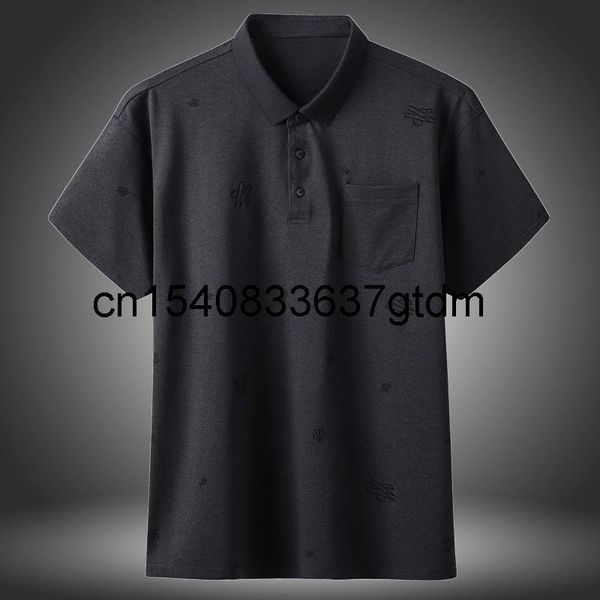 

summer men's fattening plus size short sleeve fat fashion casual lapel print t-shirts, White;black