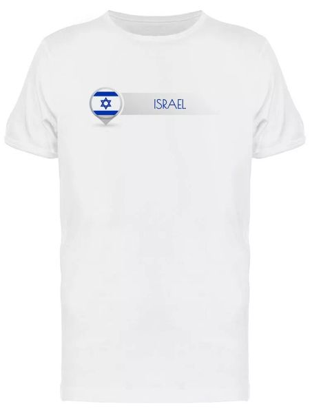 

Israel Map Marker Flag Men's Tee -Image by Shutterstock, White;black