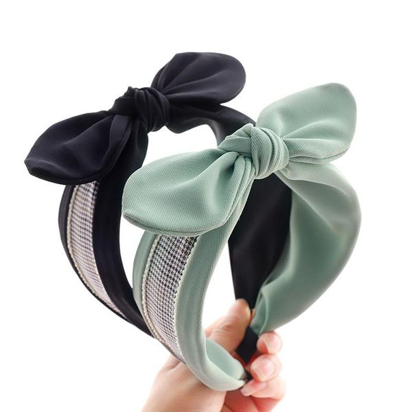 

hair accessories 2021 women hairband bezel vintage bowknot headband fashions headdress girls houndstooth hoop r163