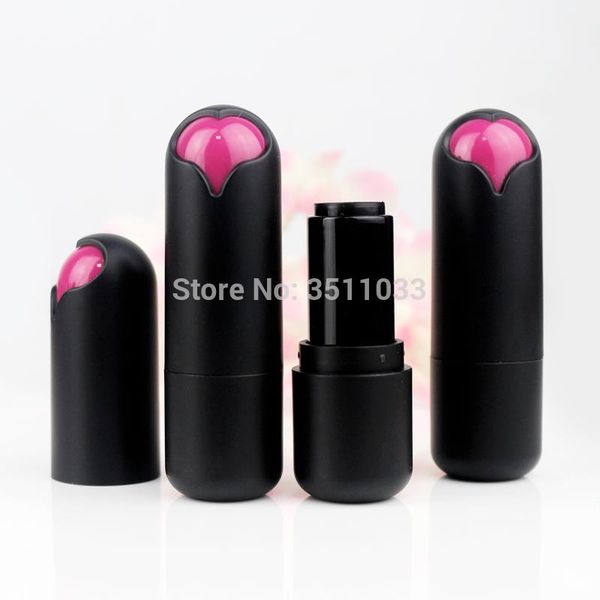 

10/30/50pcs 12.1mm heart black plastic lipstick tube, empty beauty makeup lip tool, portable professional rouge bottle storage bottles & jar