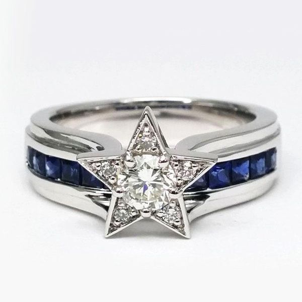 

wedding rings fashion star silver color full iced cubic zirconia hiphop ring jewelry for men and women drop, Slivery;golden
