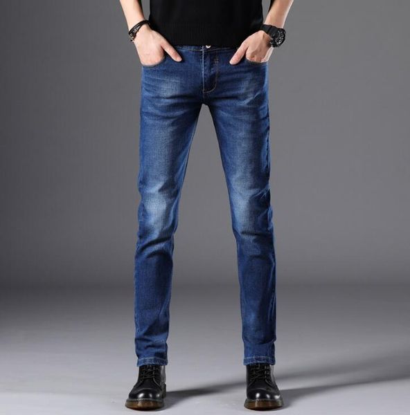 

long length popular men jeans on s long pants for male 210318, Blue