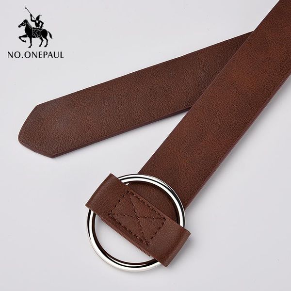 

belts no.onepaul women belt stylish gold circle buckle adjustable luxury metal the for student youth, Black;brown