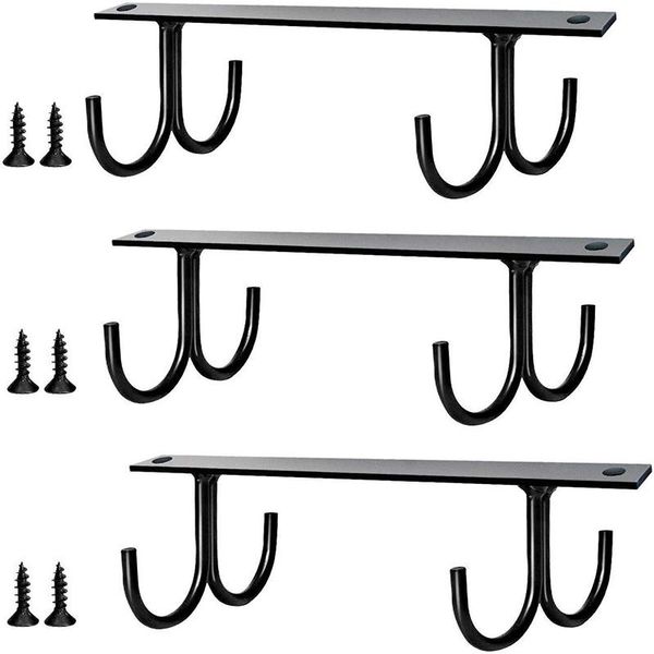 

kitchen storage & organization under cabinet mug rack, organizer rack cup holder shelf 12 hanging hooks 3 pack