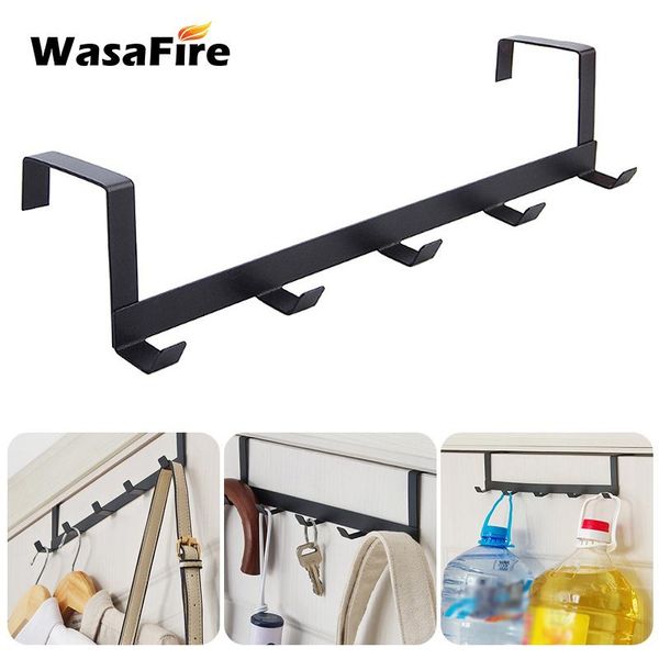 

practical wrought iron door hook coat towel hat clothes wall over 5 hooks home bathroom organizer rack & rails