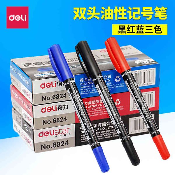 

suppli office deli marking pen 6824 double headed oily marker hook
