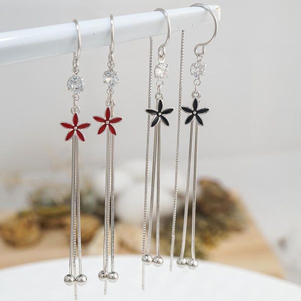 

designer earrings fashion stud tassel long suitable for social gathering party charm ear jewelry 925 silver ohrringe trendy