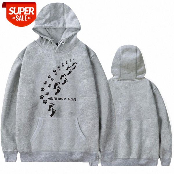 

sweater cute footprint loose men's and women's hooded sweatshirt b580 #1e01, Black
