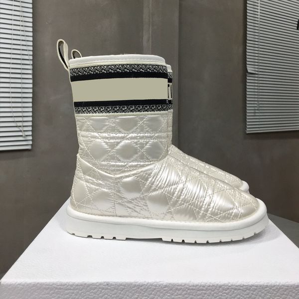 

2021 r ladies winter fur boot shoes women letter embroidered snow boots fashion wool lining platform ankle booties shoe size 35-40, Black