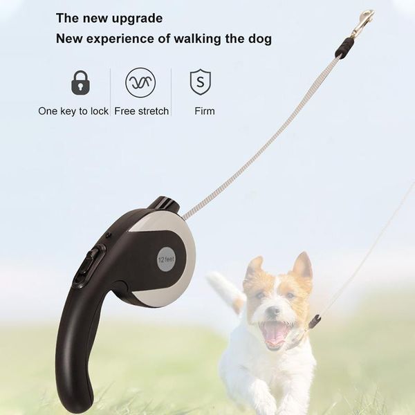 

dog collars & leashes durable automatic retractable pet puppy cat traction rope with led light night walking belt leash products