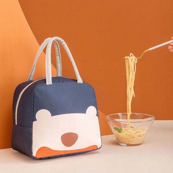 

storage bags portable insulated canvas lunch bag dustproof waterproof large capacity food organizer student take-out