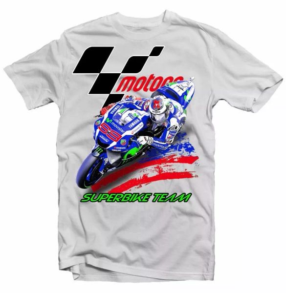 

Super Bike Racing Collin Moto GP Usa Flag white cotton t-shirt FN9344, White;black