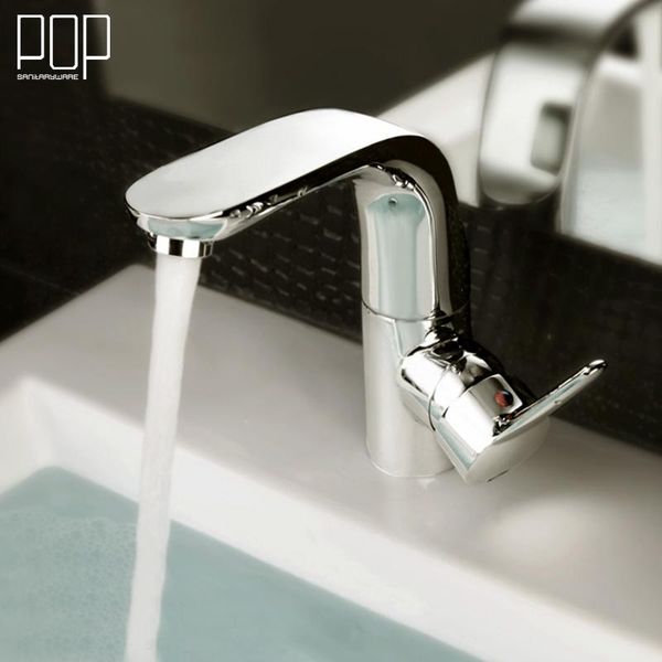 

single hole silver faucet ceramic modern design waterfall basin faucet industrial style grifo pared home accessories bk50bf