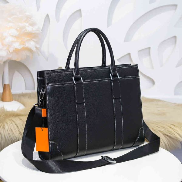 

70% off design men's leather square black hand shoulder messenger bag lt0e